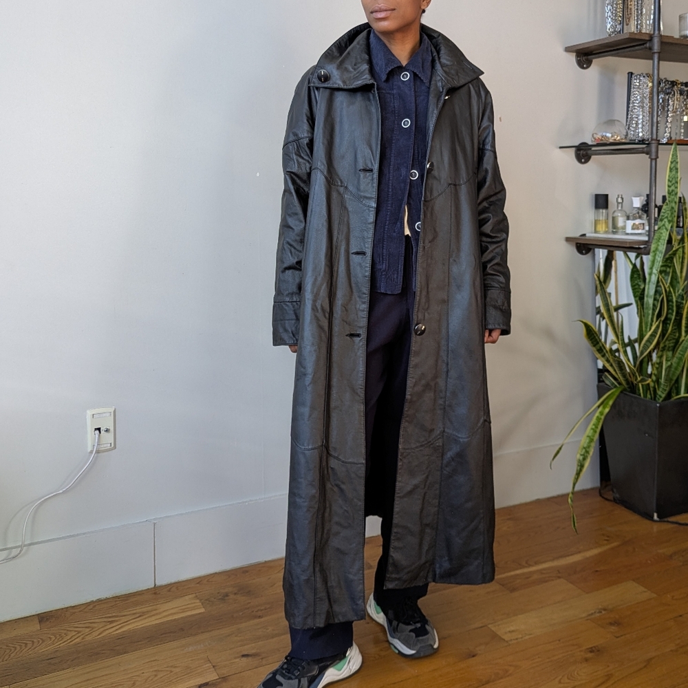 Venezia Vitale Vintage Oversized Leather Trench Coat